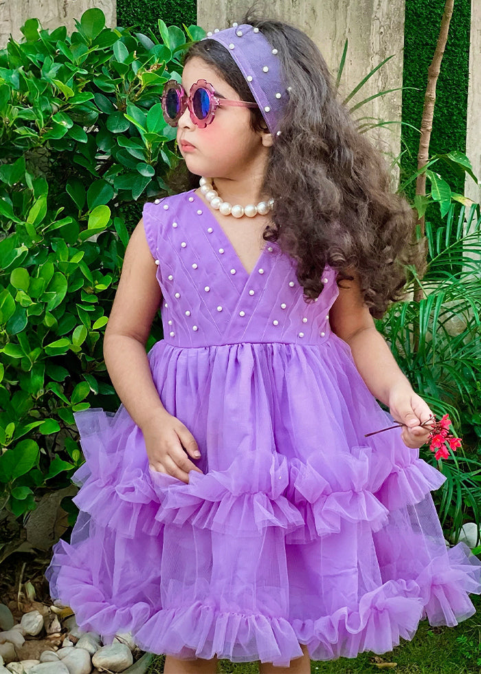 Fairy Bloom by Modest Stitched kids Formals Frock Collection'2025-Lilac Pearl