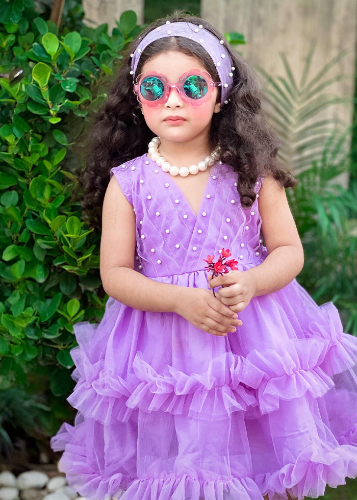 Fairy Bloom by Modest Stitched kids Formals Frock Collection'2025-Lilac Pearl