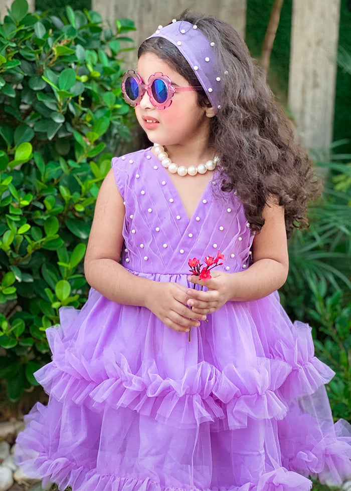 Fairy Bloom by Modest Stitched kids Formals Frock Collection'2025-Lilac Pearl