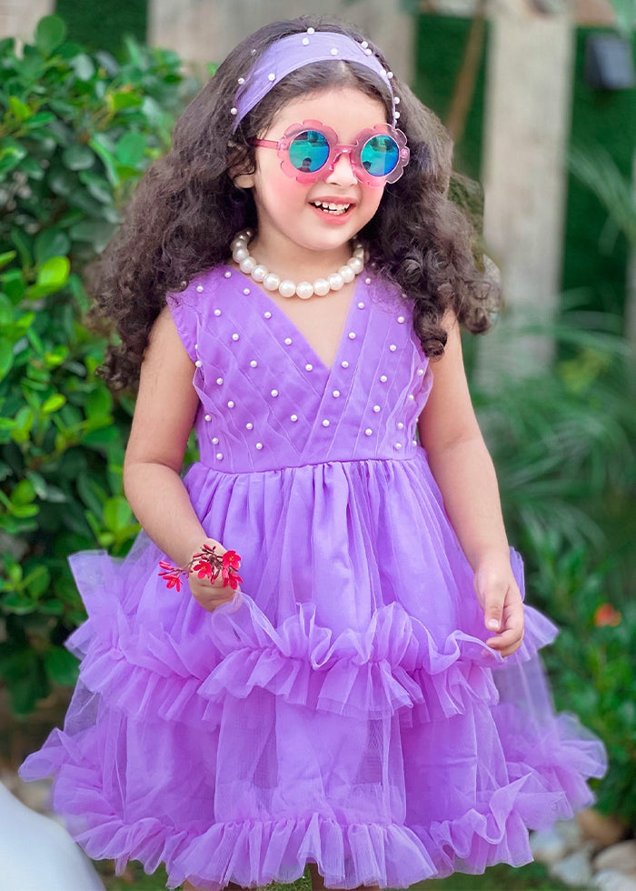 Fairy Bloom by Modest Stitched kids Formals Frock Collection'2025-Lilac Pearl