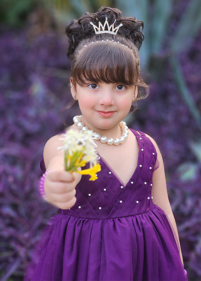 Fairy Bloom by Modest Stitched kids Formals Frock Collection'2025-Violet