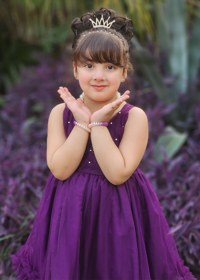 Fairy Bloom by Modest Stitched kids Formals Frock Collection'2025-Violet