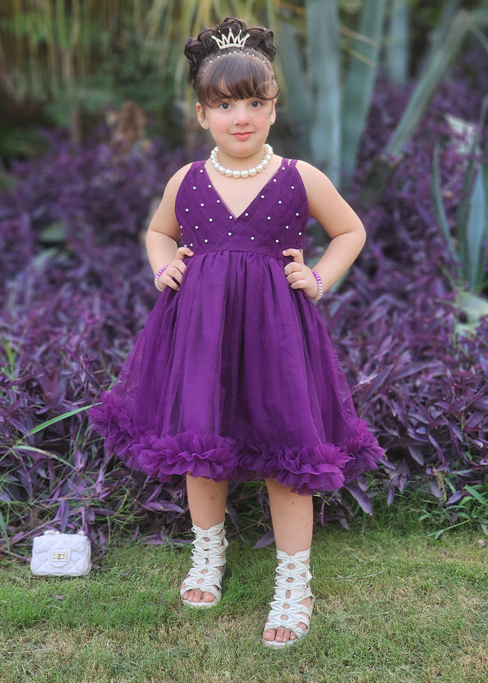 Fairy Bloom by Modest Stitched kids Formals Frock Collection'2025-Violet