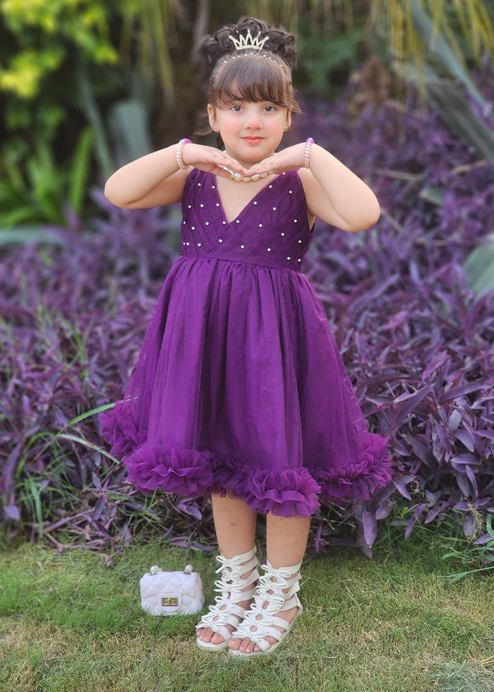 Fairy Bloom by Modest Stitched kids Formals Frock Collection'2025-Violet