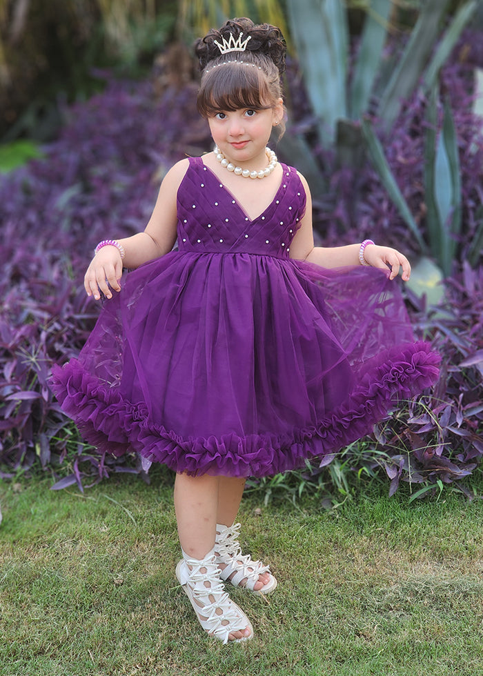 Fairy Bloom by Modest Stitched kids Formals Frock Collection'2025-Violet