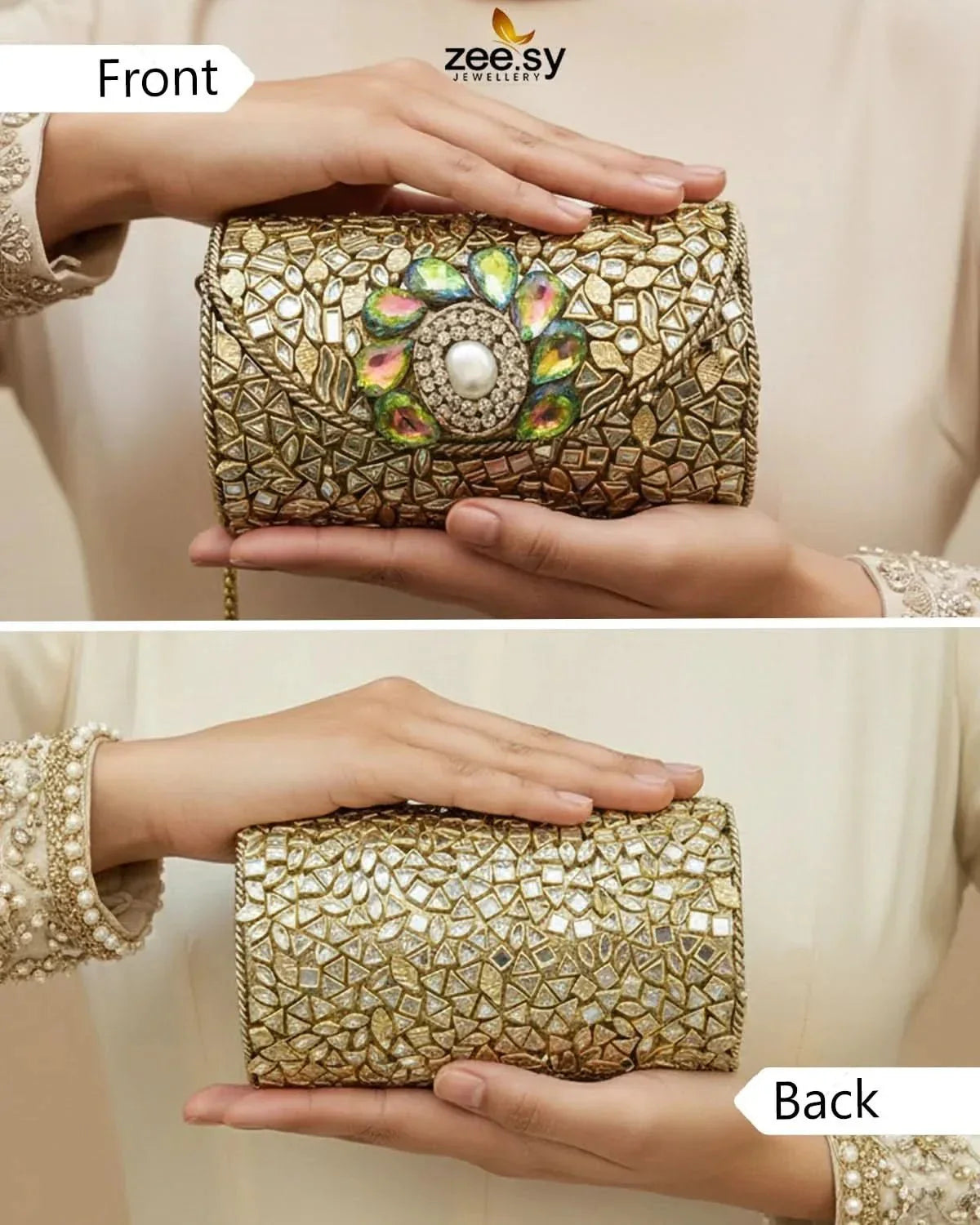 Moon Center Baroque Clutch Bag