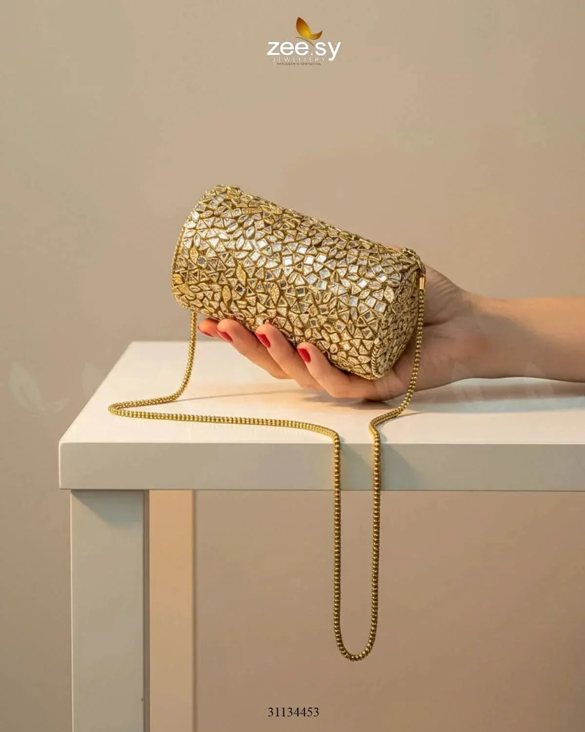 Moon Center Baroque Clutch Bag