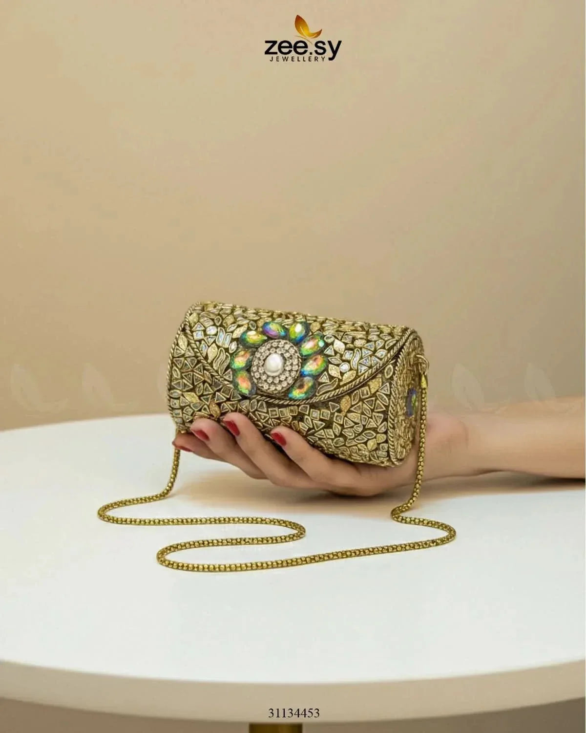 Moon Center Baroque Clutch Bag