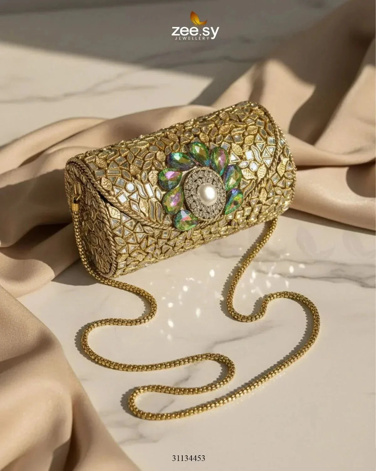 Moon Center Baroque Clutch Bag