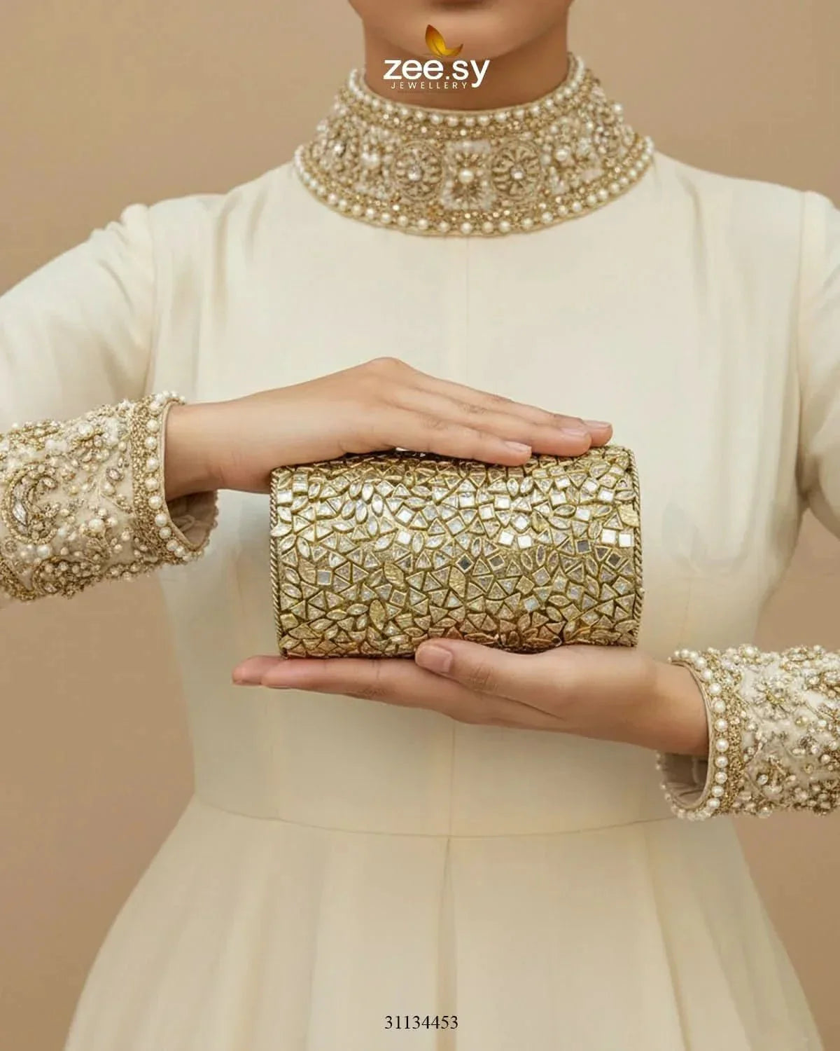 Moon Center Baroque Clutch Bag