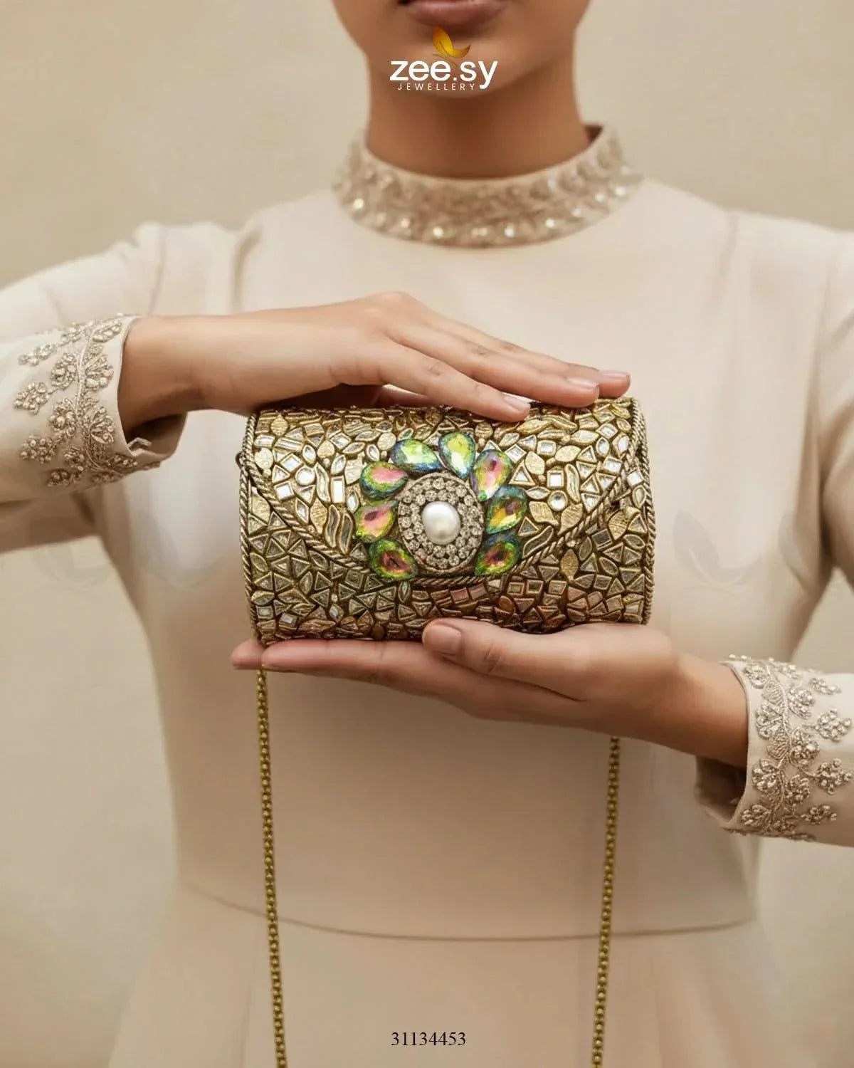 Moon Center Baroque Clutch Bag