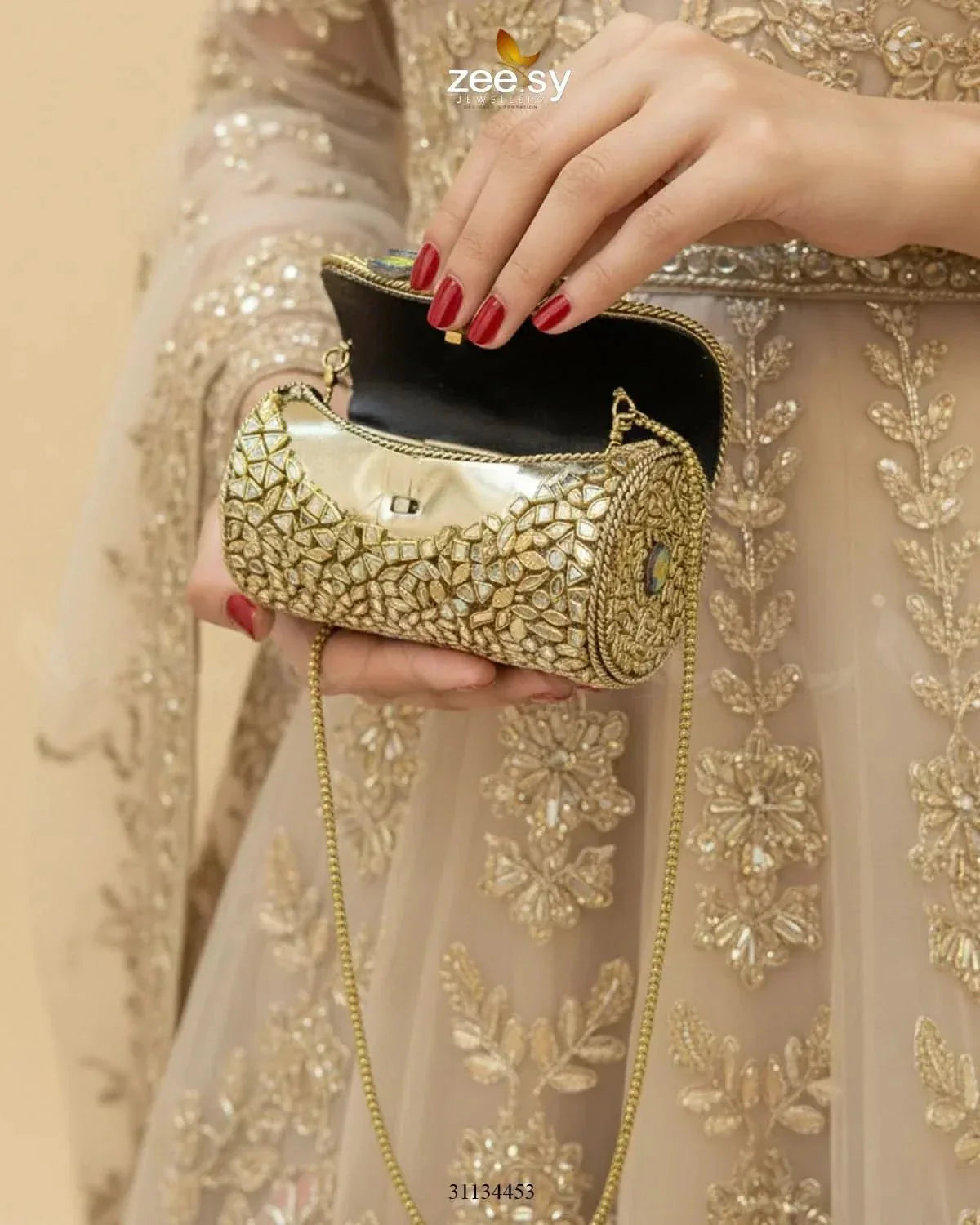 Moon Center Baroque Clutch Bag