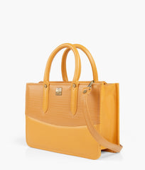 RTW Creation - Mustard crocodile satchel bag