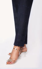 Sada Bahar Stitched Chikankari Emb Pret Cotton Trouser Suit-TR-CK-N.Blue
