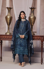 Dressline Semi Stitched 3 Pcs Emb Viscose Zari Collection