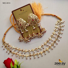 NAURATAN NECKLACE-0513 Red - Zeesy Jewellery