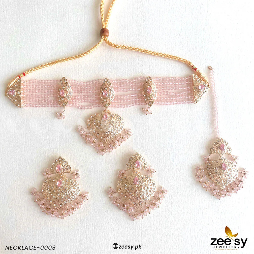 NECKLACE-0003 Pink - Zeesy Jewellery