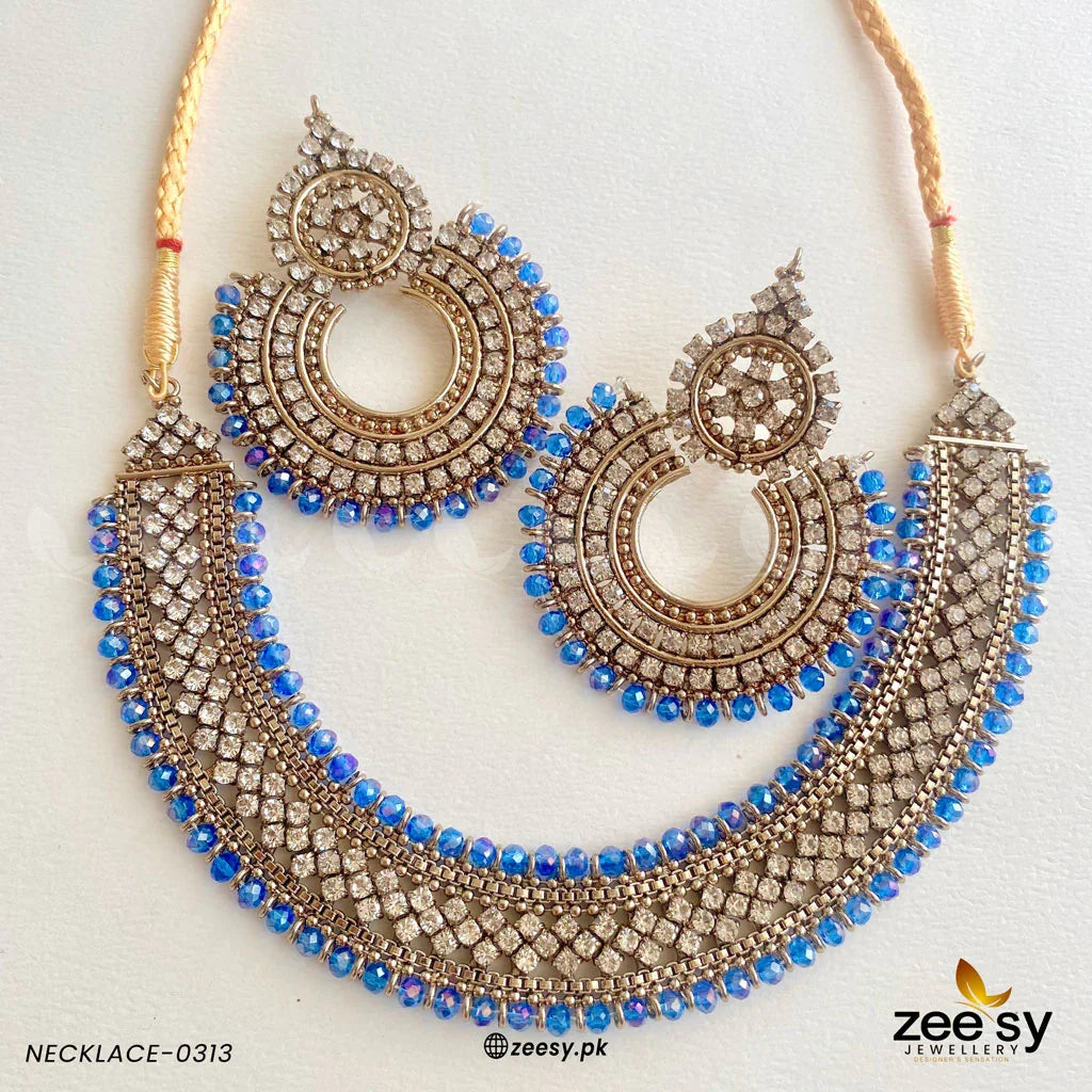 NECKLACE-0313 Blue - Zeesy Jewellery