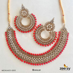 NECKLACE-0313 Red - Zeesy Jewellery