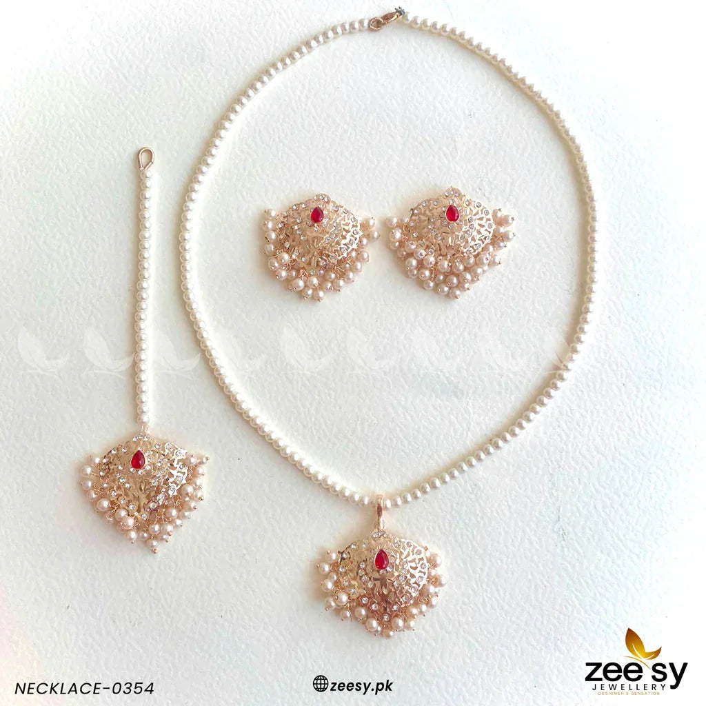 NECKLACE-0354 Red - Zeesy Jewellery