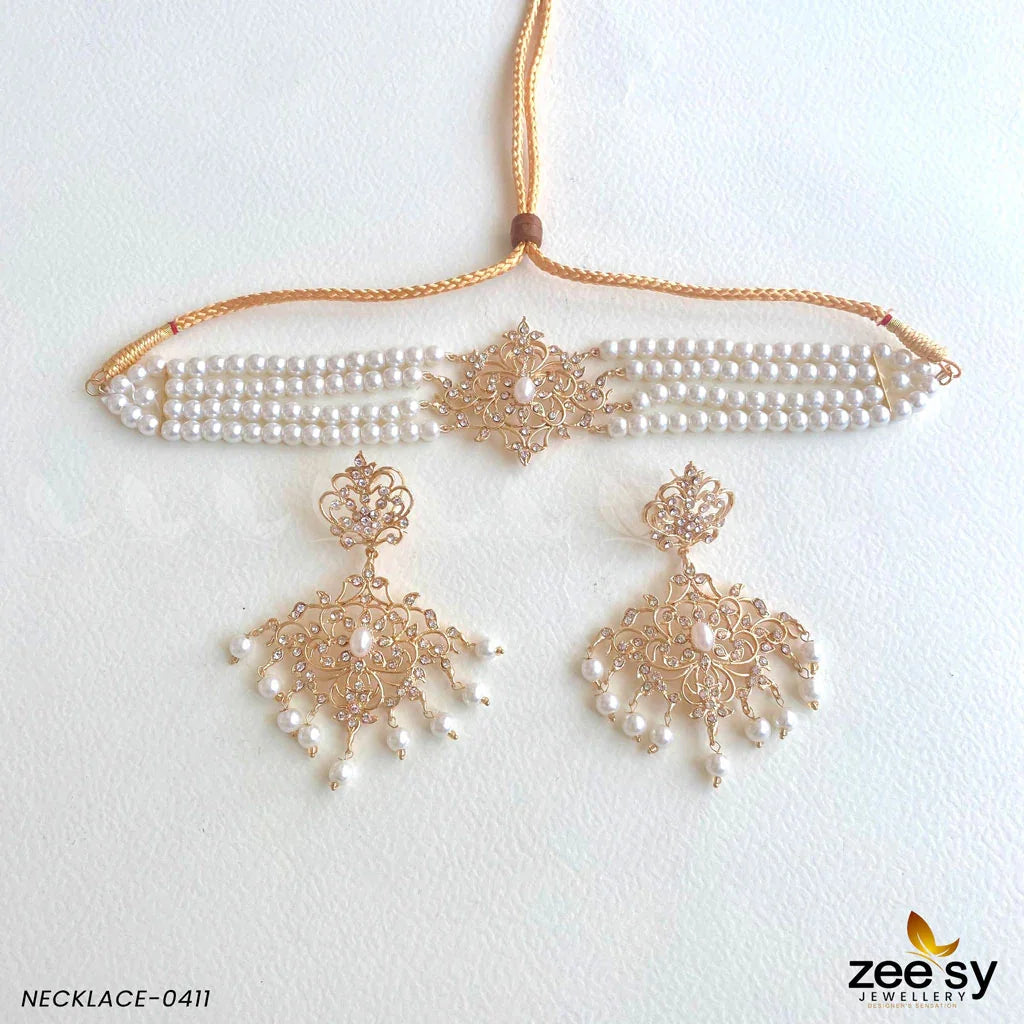 NECKLACE-0411 Pearl - Zeesy Jewellery
