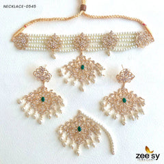 SUNFLOWER NECKLACE-0545 Green - Zeesy Jewellery