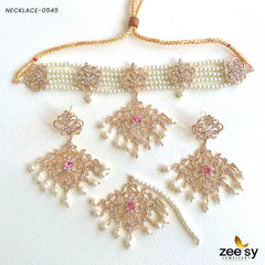 SUNFLOWER NECKLACE-0545 Pink - Zeesy Jewellery