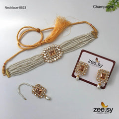 NECKLACE-0623 Champagne - Zeesy Jewellery