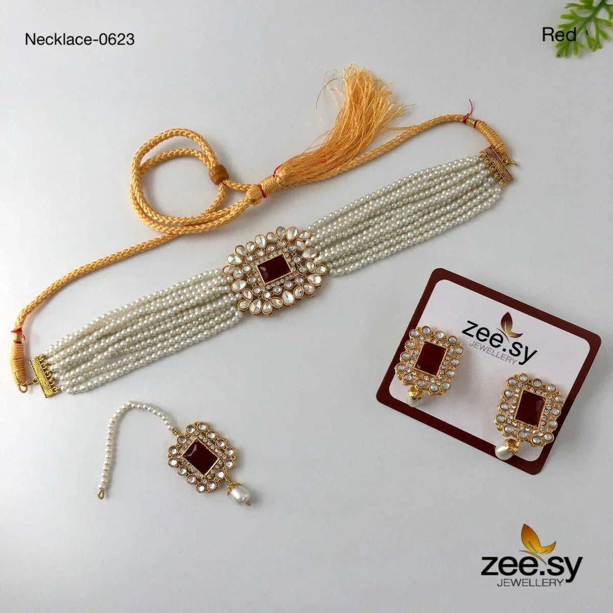 NECKLACE-0623 Red - Zeesy Jewellery