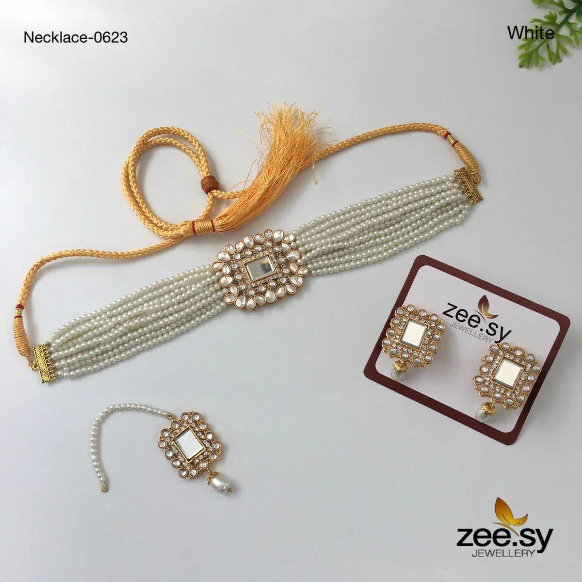 NECKLACE-0623 White - Zeesy Jewellery