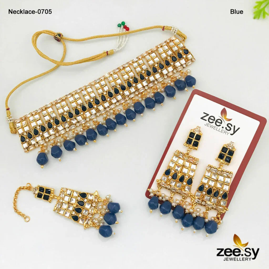 NECKLACE-0705 Blue - Zeesy Jewellery