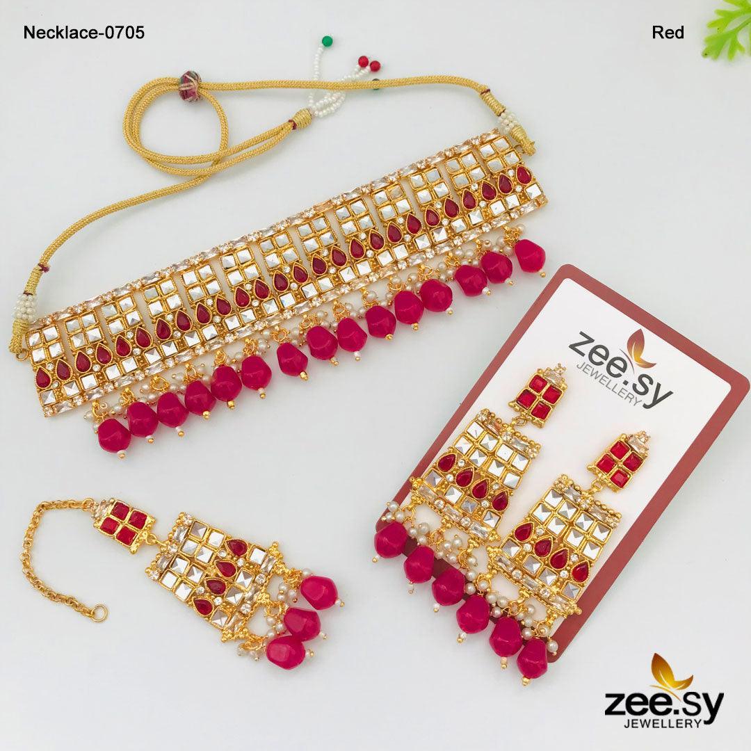 NECKLACE-0705 Red - Zeesy Jewellery