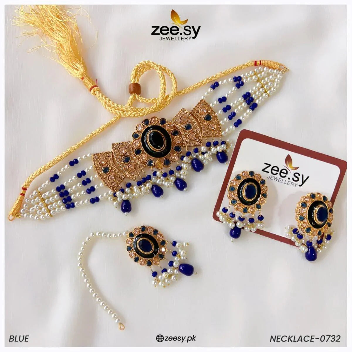 NECKLACE-0732 Blue - Zeesy Jewellery