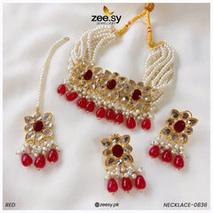 NECKLACE-0836 Red - Zeesy Jewellery