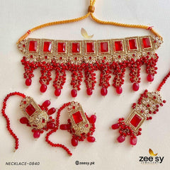 NECKLACE-0840 Red - Zeesy Jewellery