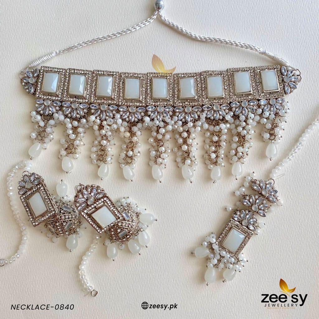 NECKLACE-0840 Silver - Zeesy Jewellery