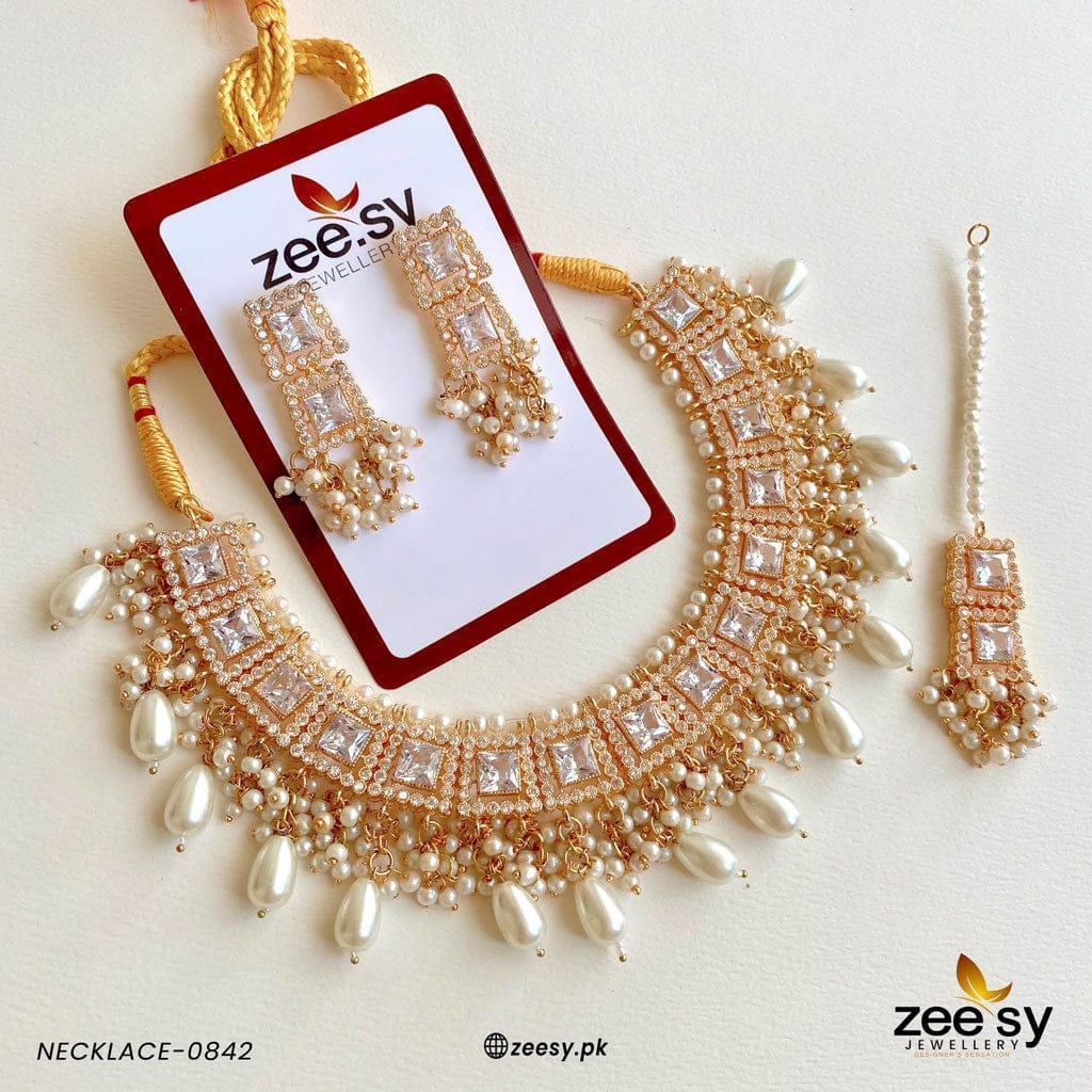 NECKLACE-0842 Pearl - Zeesy Jewellery