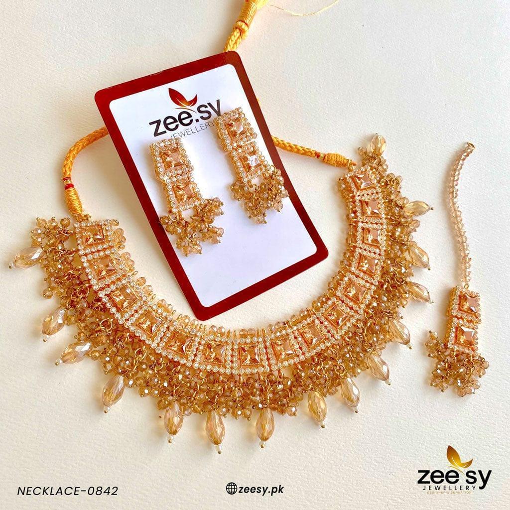 NECKLACE-0842 Champagne - Zeesy Jewellery