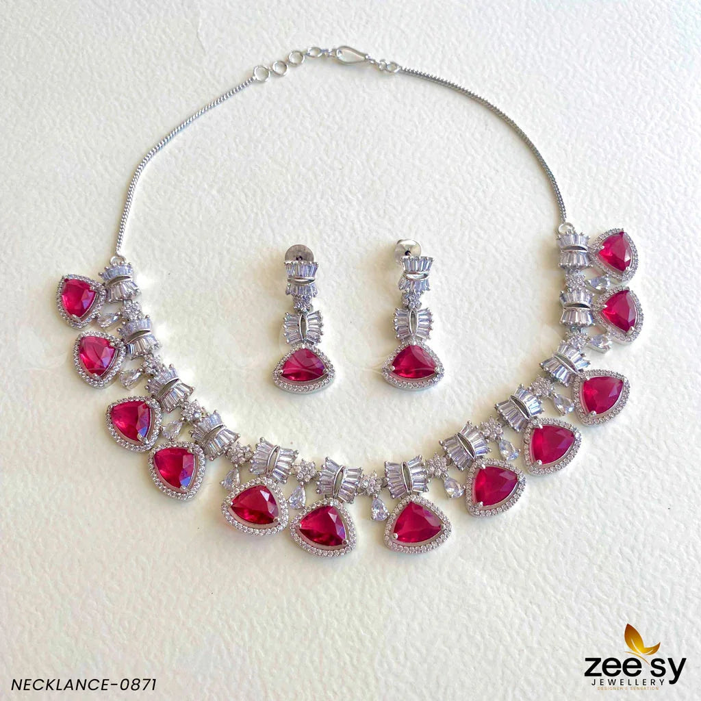 NECKLACE-0871 Red - Zeesy Jewellery