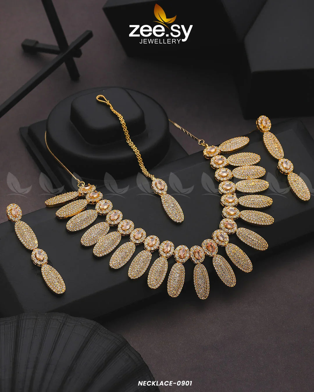 NECKLACE-0901 Golden Champagne - Zeesy Jewellery