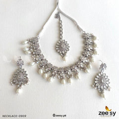 NECKLACE-0909 Silver - Zeesy Jewellery