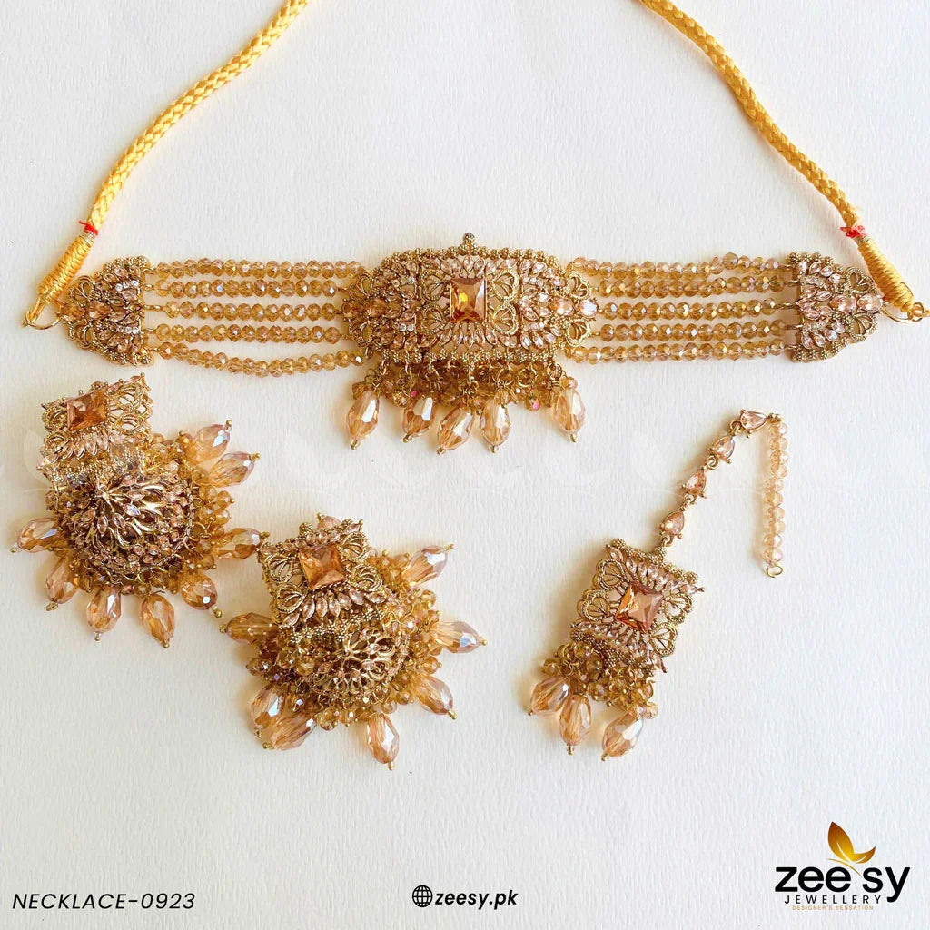 NECKLACE-0923 Champagne - Zeesy Jewellery