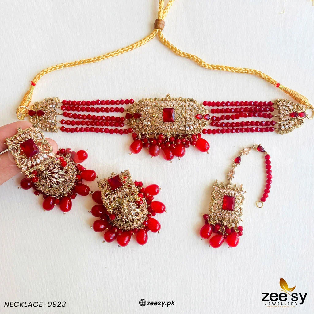NECKLACE-0923 Red - Zeesy Jewellery