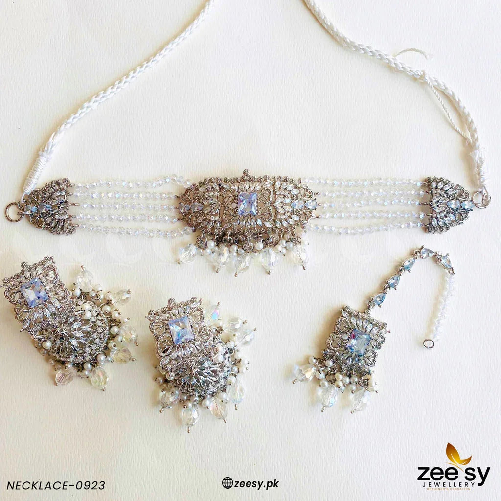 NECKLACE-0923 Silver - Zeesy Jewellery