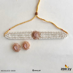 NECKLACE-0930 Pink - Zeesy Jewellery