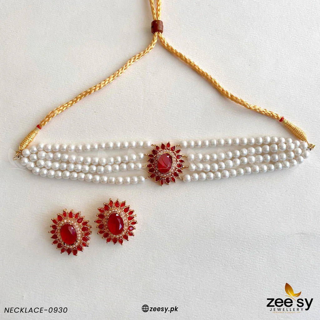 NECKLACE-0930 Red - Zeesy Jewellery