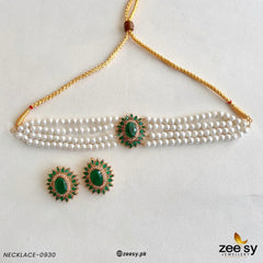 NECKLACE-0930 Green - Zeesy Jewellery