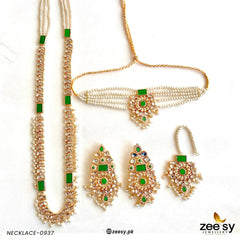 MALLA NECKLACE-0937 Green - Zeesy Jewellery