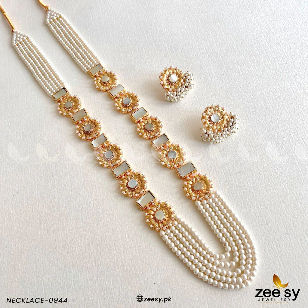 MALLA NECKLACE-0944 Pearl - Zeesy Jewellery