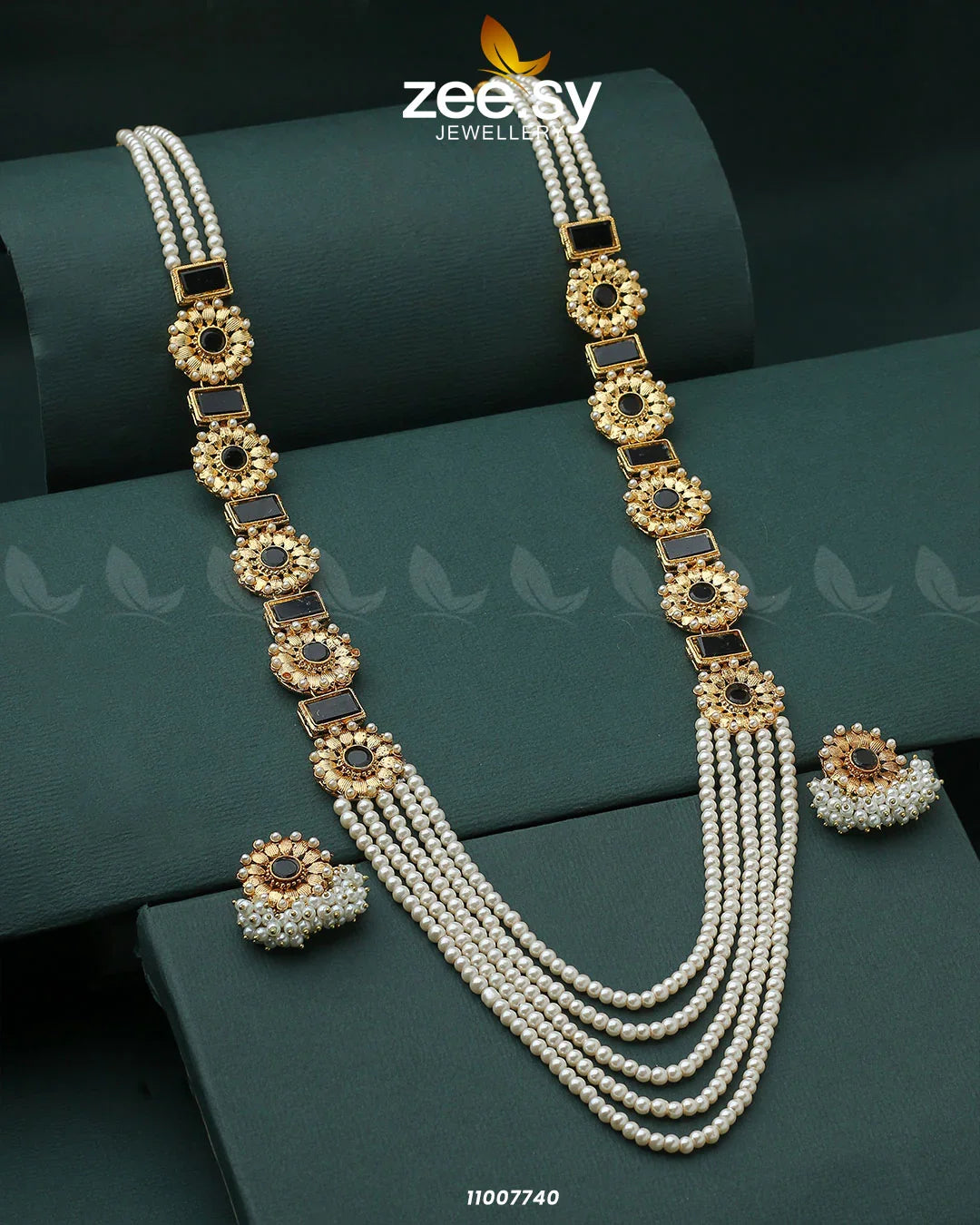 MALLA NECKLACE-0944 Black - Zeesy Jewellery